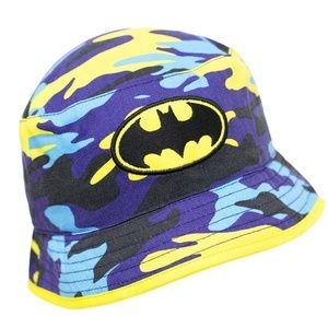 Baby Boy Toddler Batman Logo Blue Camo  Bucket Hat-- Beach NWT
